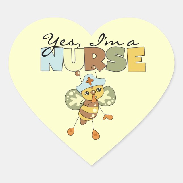 YES I'm a Nurse T-shirts and Gifts Heart Sticker (Front)