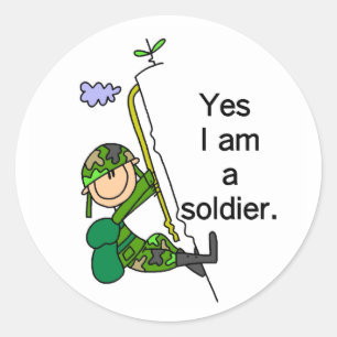 Yes I'm a Soldier Classic Round Sticker