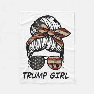 Yes I'm A Trump Girl Get Over It - Trump 2024 Elec Fleece Blanket