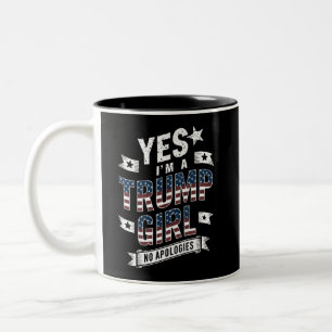 Yes I'm A Trump Girl No Apologies 2024 Election Two-Tone Coffee Mug