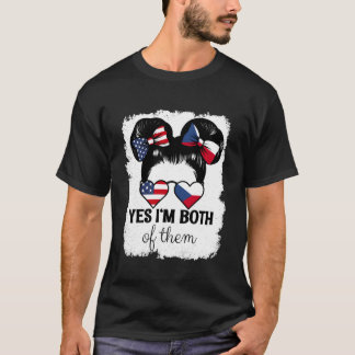 Yes Im Both of Them USA and Czech Republic Mix Gir T-Shirt