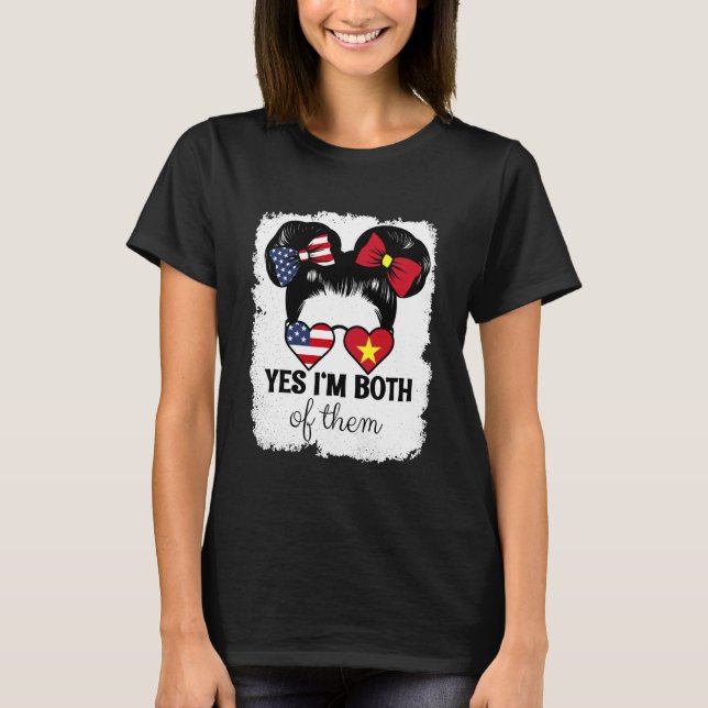 Yes Im Both of Them USA and Vietnam Mix Girl Herit T-Shirt (Front)