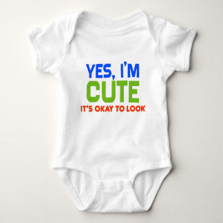 "Yes I'm Cute" Funny Baby Baby Bodysuit