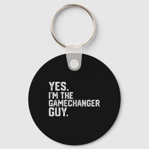 Yes Im The Gamechanger Guy Funny Baseball Key Ring