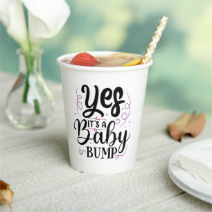 Yes It's A Baby Bump - Pregnancy Announcement Paper Cups