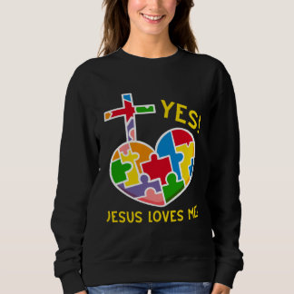 Yes Jesus Loves Me Puzzles Autism Awareness Kids Sweatshirt