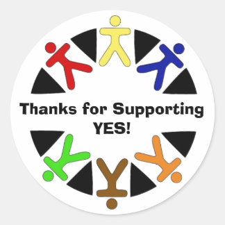 yes logo, Thanks for Supporting YES! Classic Round Sticker