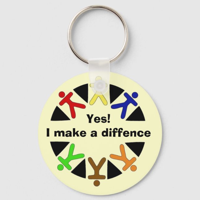 yes logo, Yes!I make a difference Key Ring (Front)