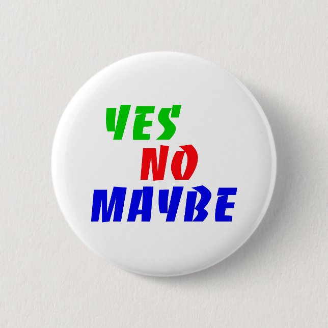yes no 6 cm round badge (Front)