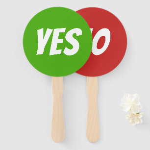 Yes / No bright green red quiz game signboards Hand Fan