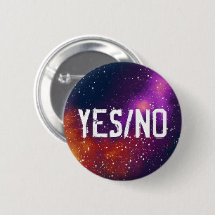 Yes/No Customisable Galaxy Identity 6 Cm Round Badge