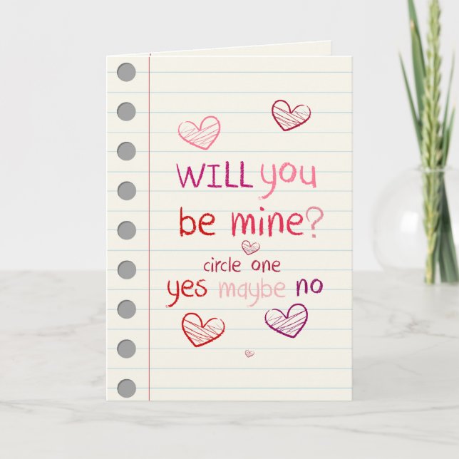 YES OR NO Valentine Card (Front)