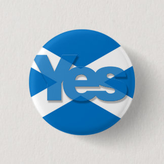 Yes Saltire 3 Cm Round Badge