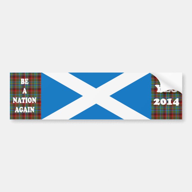 Yes Scotland Tartan Bumper Sticker (Front)