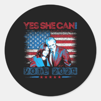 Yes She Can, Barack Obama - Kamala Harris, Us Elec Classic Round Sticker