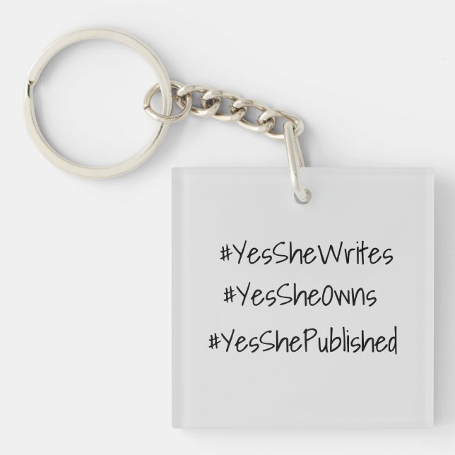 Yes She Can Hashtag Business Gratitude Key Ring (Front)