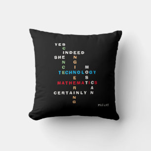 YES SHE CAN Motivational STEM Cushion