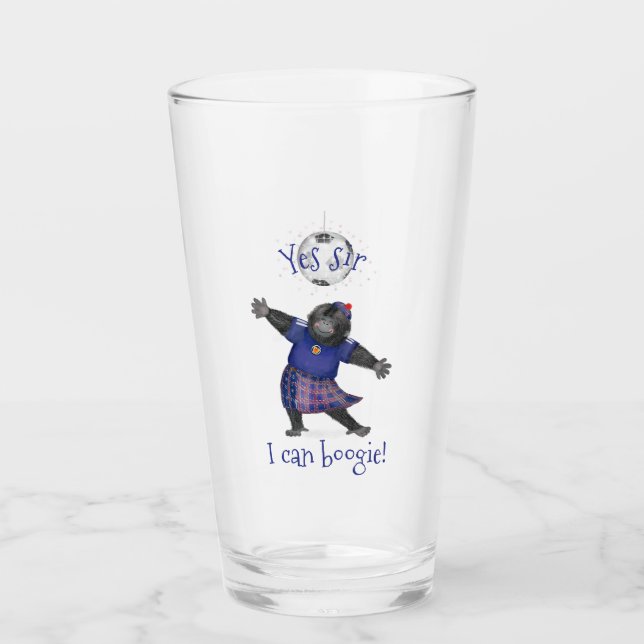 Yes sir, I can boogie gorilla football pint glass (Front)