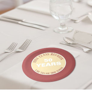 YES! Special 50th class reunion party plate
