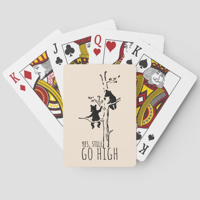 Yes, Still Go High Climbing Bears Inspirational Playing Cards (Back)