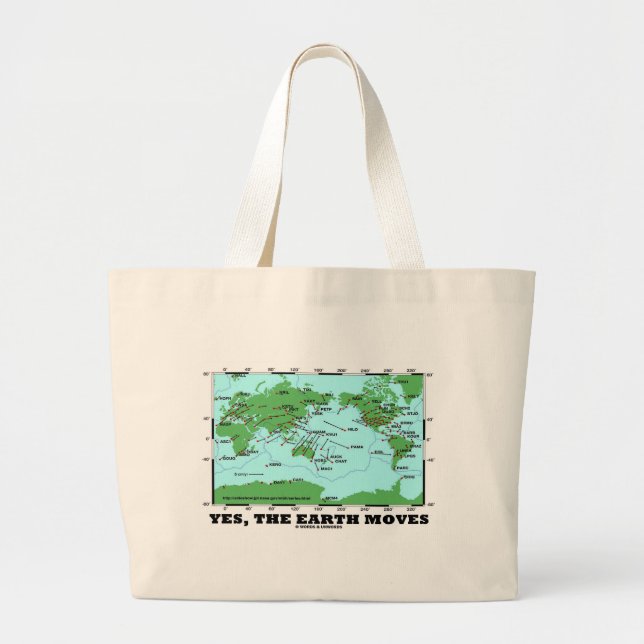 Yes The Earth Moves (Plate Tectonics Earthquakes) Large Tote Bag (Front)
