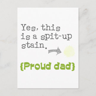 Yes, this is a spit-up stain {proud mum/dad} postcard