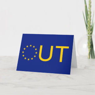 YES TO BREXIT, UK "OUT" of European Union logo: Card