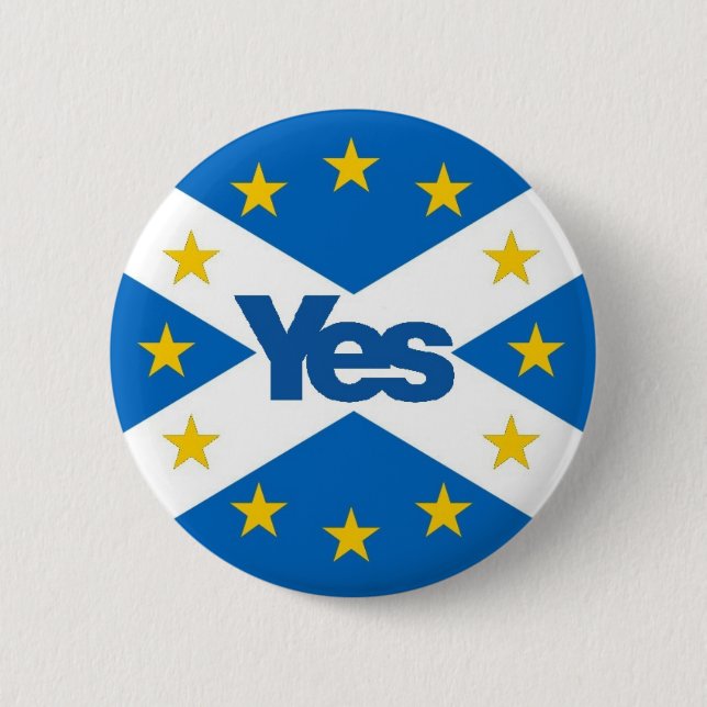 Yes to Independent European Scotland 6 Cm Round Badge (Front)