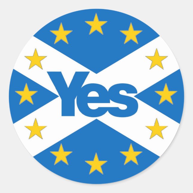 Yes to Independent European Scotland Flag Classic Round Sticker (Front)