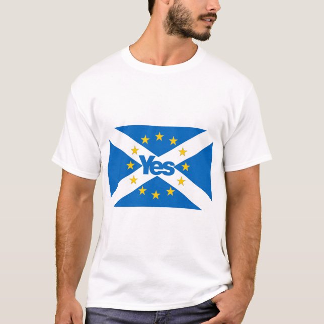 Yes to Independent European Scotland Flag T-Shirt (Front)