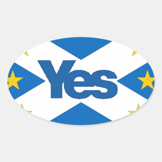 Yes to Independent European Scotland Oval Sticker (Front)