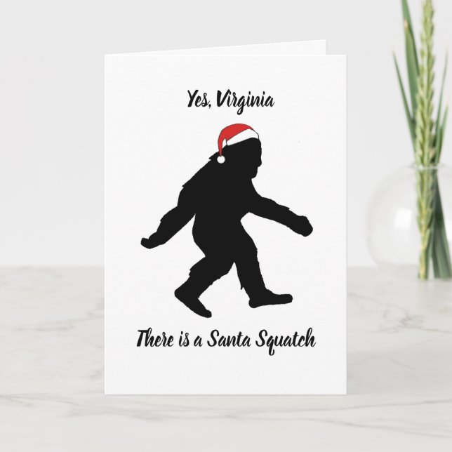 Yes, Virginia, Santa Squatch Christmas Card (Front)