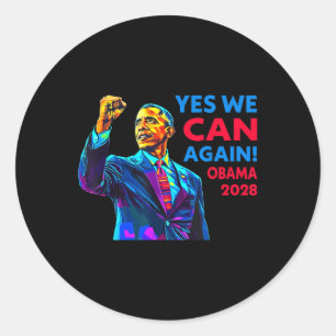 Yes We Can Again Obama 2028 Political Campaign Classic Round Sticker