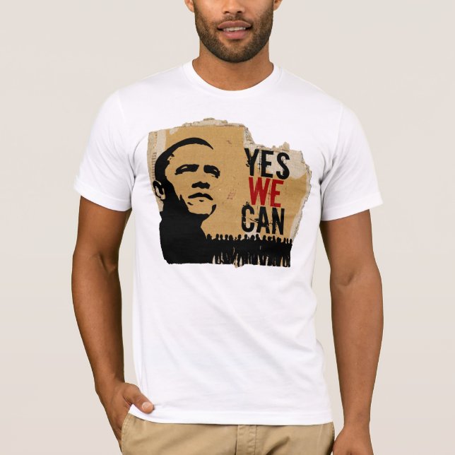 YES WE CAN BO-C-CR- W T-Shirt (Front)