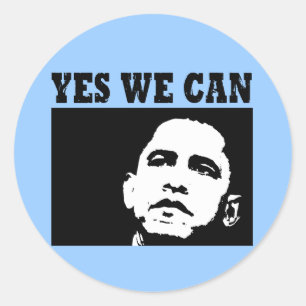 Yes we can Obama 2008 Sticer Classic Round Sticker