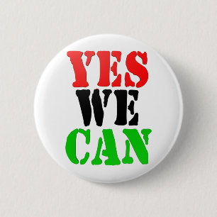 Yes We Can (Pan-African Flag) 6 Cm Round Badge
