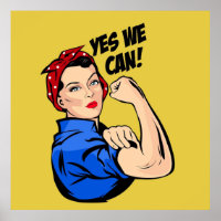 Yes We Can Rosie the Riveter sticker pillow tshirt