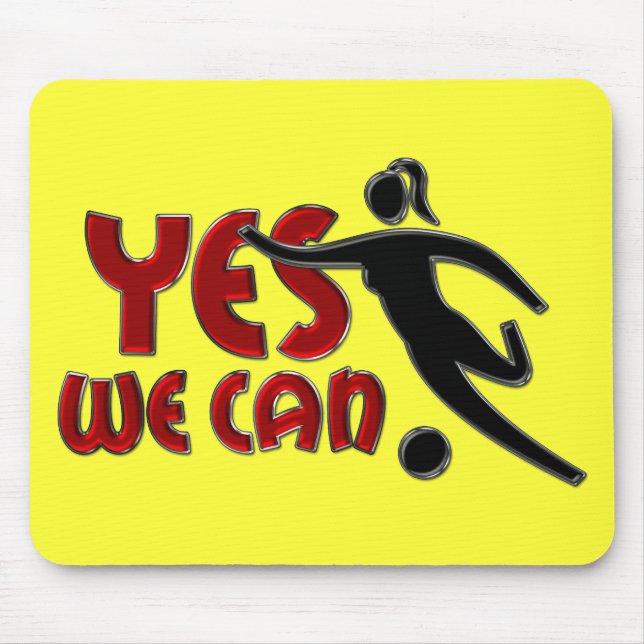 YES WE CAN - Women Soccer Mouse Pad (Front)