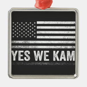Yes We Kam 2024 American Flag Metal Tree Decoration