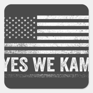 Yes We Kam 2024 American Flag  Square Sticker