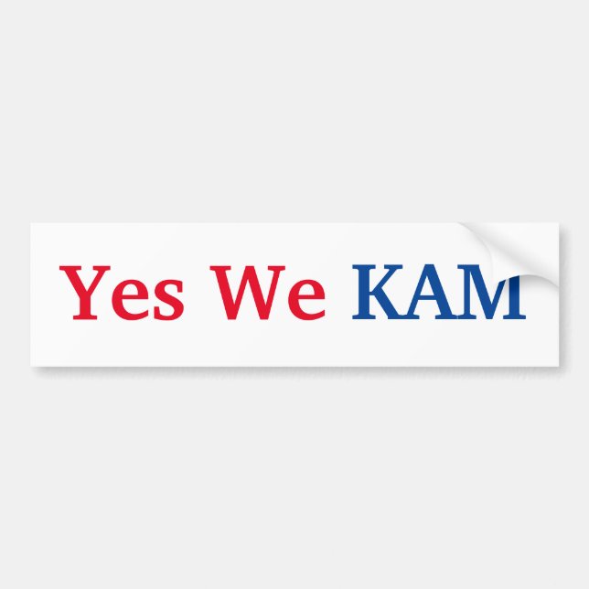 Yes We Kam - Elect Kamala Harris Bumper Sticker (Front)