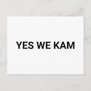 Yes We Kam minimalist typography black and white Postcard