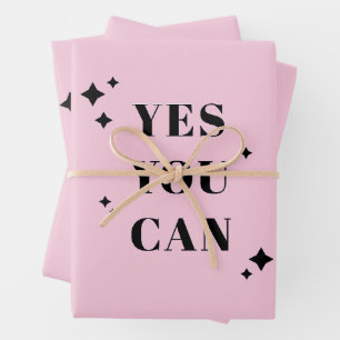 Yes You Can Inspirational Quote Wrapping Paper Sheet