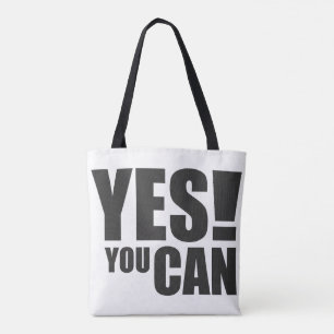 YES YOU CAN – Motivational Positive Quote Design Tote Bag