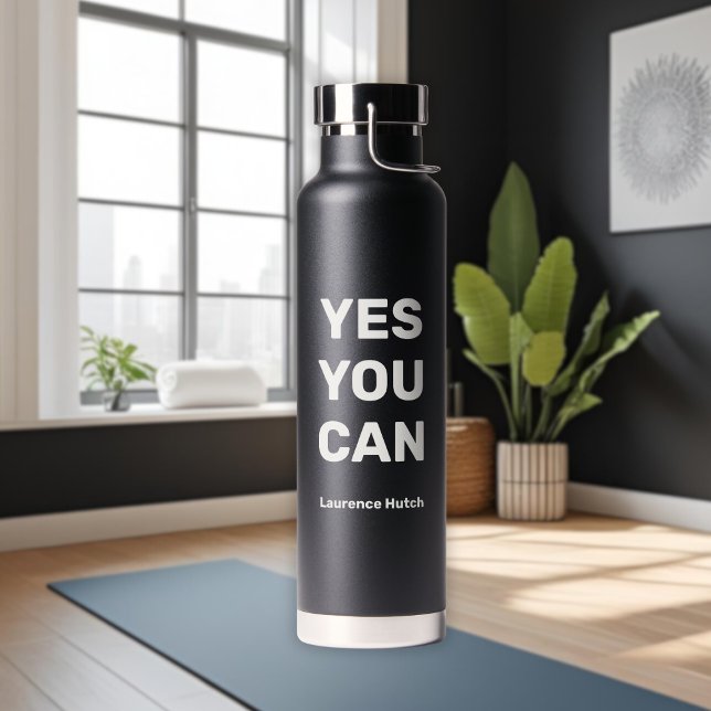 Yes You Can | Personalised Name Workout Gym  Water Bottle (Creator Uploaded)