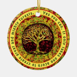 Yes You Can Positive Message Ceramic Tree Decoration
