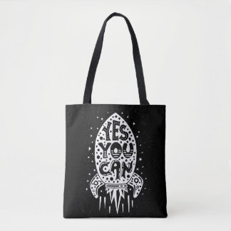 Yes You Can Rocketship Tote Bag