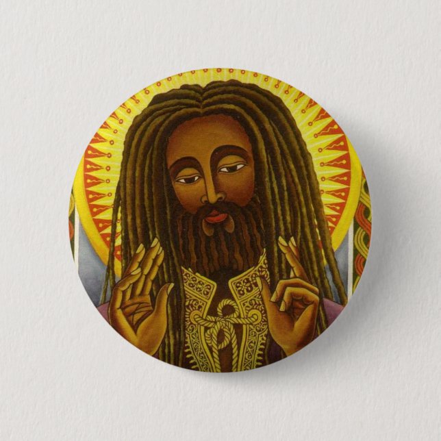 Yeshu Rasta Fari 6 Cm Round Badge (Front)