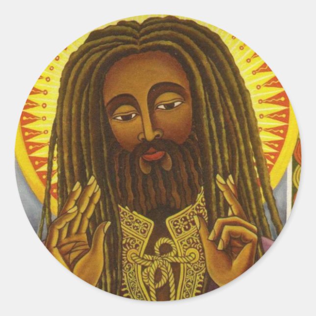 Yeshu Rasta Fari Classic Round Sticker (Front)