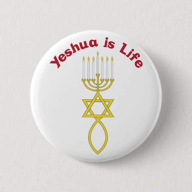Yeshua Is Life 6 Cm Round Badge (Front)